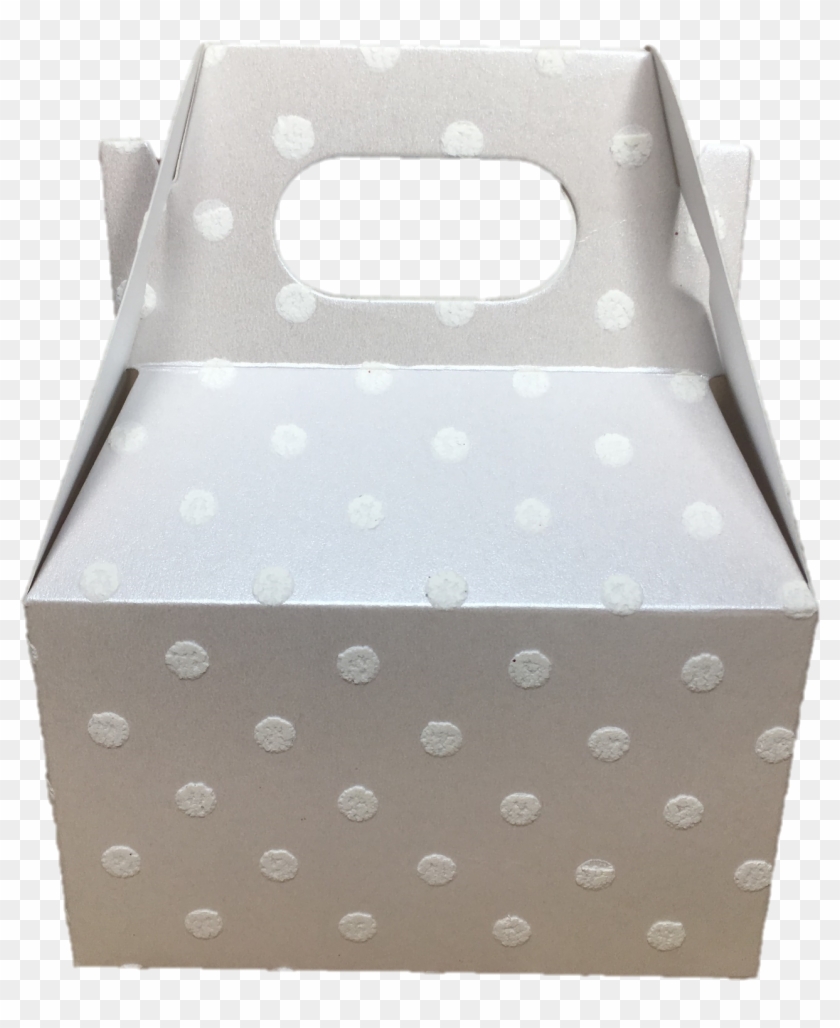 White Pop Dots On White Pearl Mini Gable Favor Boxes - Box Clipart