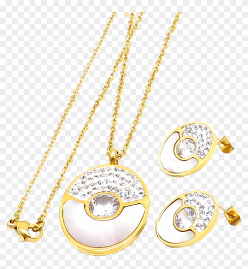 White Pearl Enamel Stainless Steel Set Ngn 17,850 , - Locket Clipart #4611273