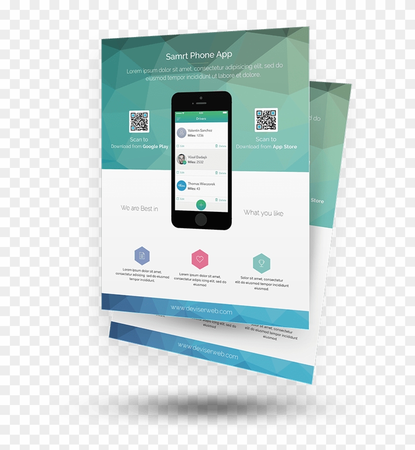 Free Psd App Promotion Flyer Template - Psd Poster Mobile App Free Clipart #4611380