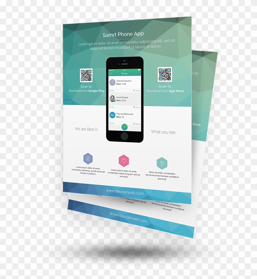 Free Psd App Promotion Flyer Template - Psd Poster Mobile App Free Clipart