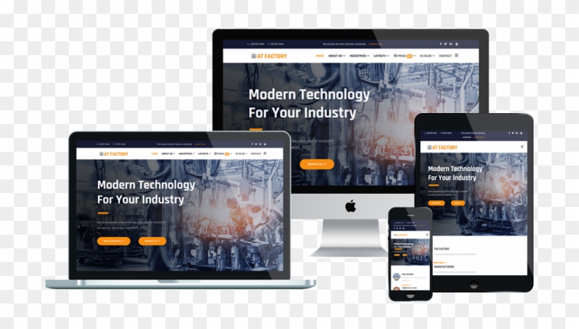 At Factory Free Responsive Joomla Template Mockup - Responsive Web Design Clipart #4611988