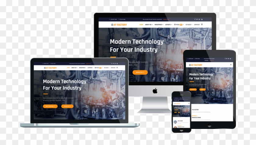 At Factory Free Responsive Joomla Template Mockup - Responsive Web Design Clipart