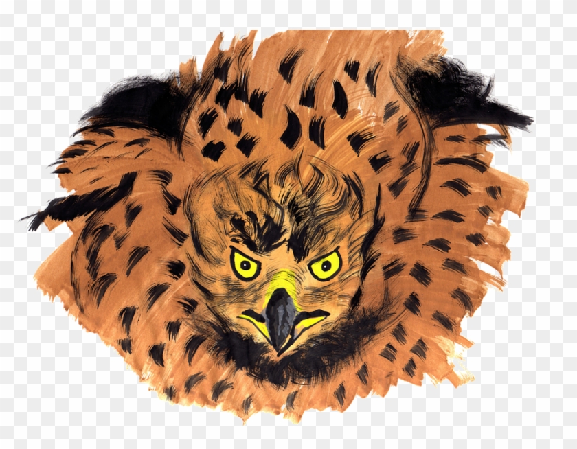 Buzzard, Watercolor, Isolated, Handpainted, Nature - Striped Burrfish Clipart #4612128