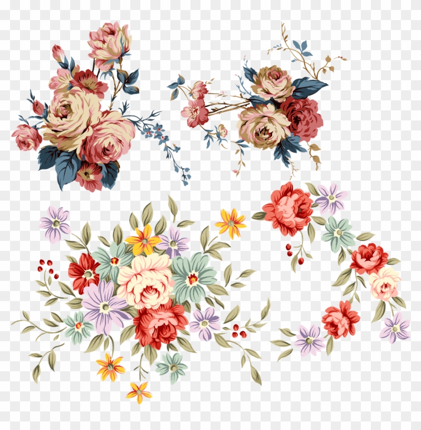 Flowers Vintage Illustration Png Clipart #4612514