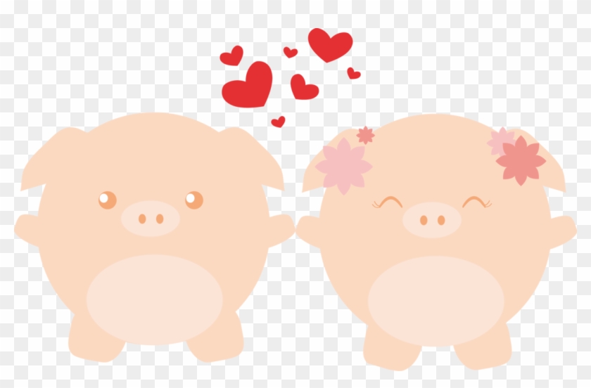 Little Pigs In - Cute Pig In Love Clipart