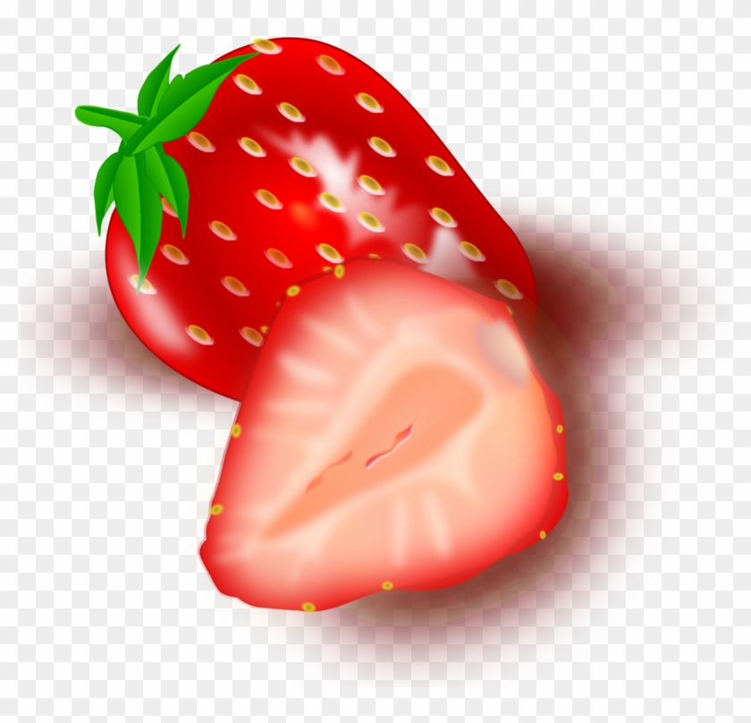 Strawberry Milkshake Smoothie Shortcake Juice - Cut Strawberry Clipart - Png Download #4612950