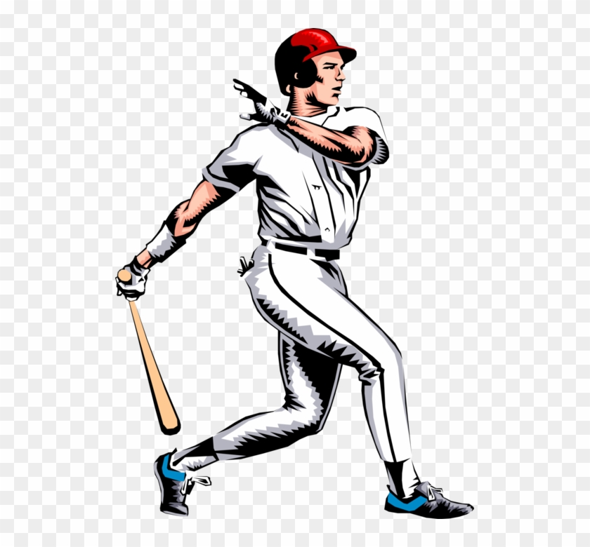 Vector Illustration Of American Pastime Sport Of Baseball - Baseball Batter Clipart - Png Download