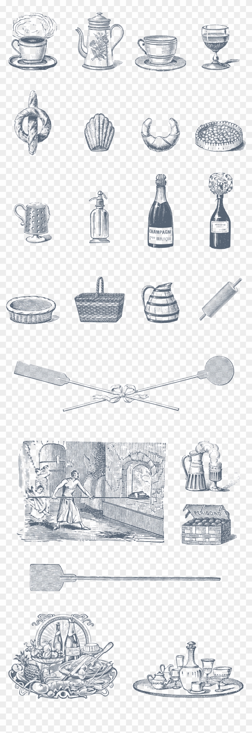 Preview All The Vector Illustrations Provided, Auto-traced - Sketch Clipart