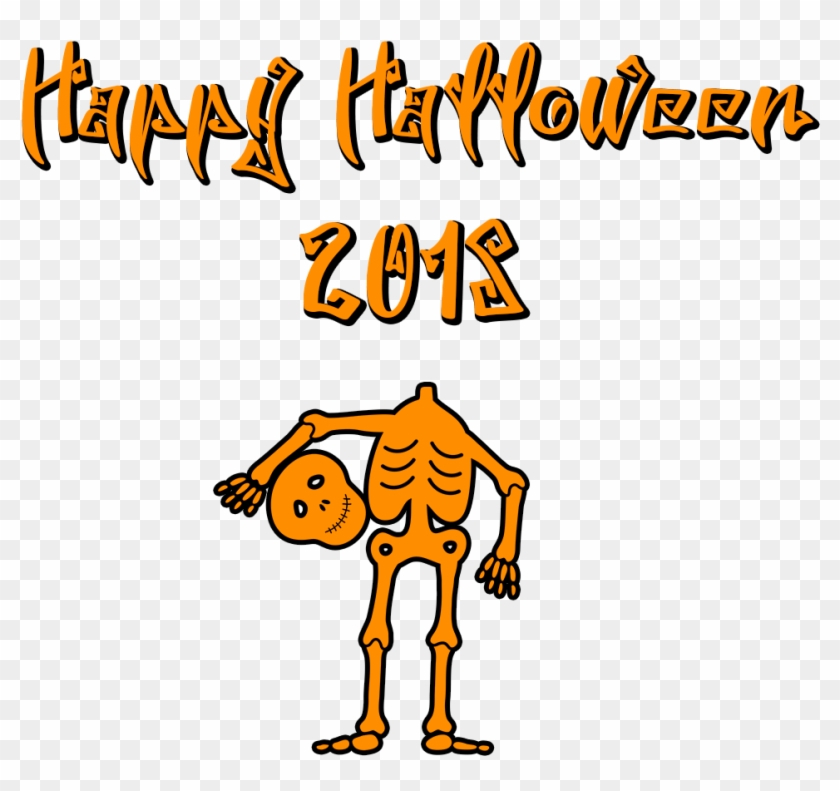 Happy Halloween 2018 Scary Font Skeleton , Png Download - Pumpkin Happy Halloween 2018 Clipart #4613641