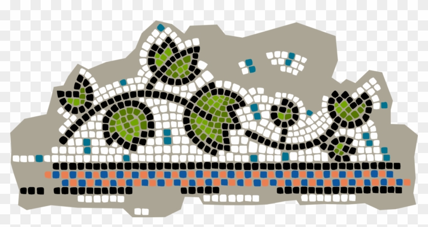 Vector Illustration Of Decorative Mosaic Botanical - Motif Clipart #4614214