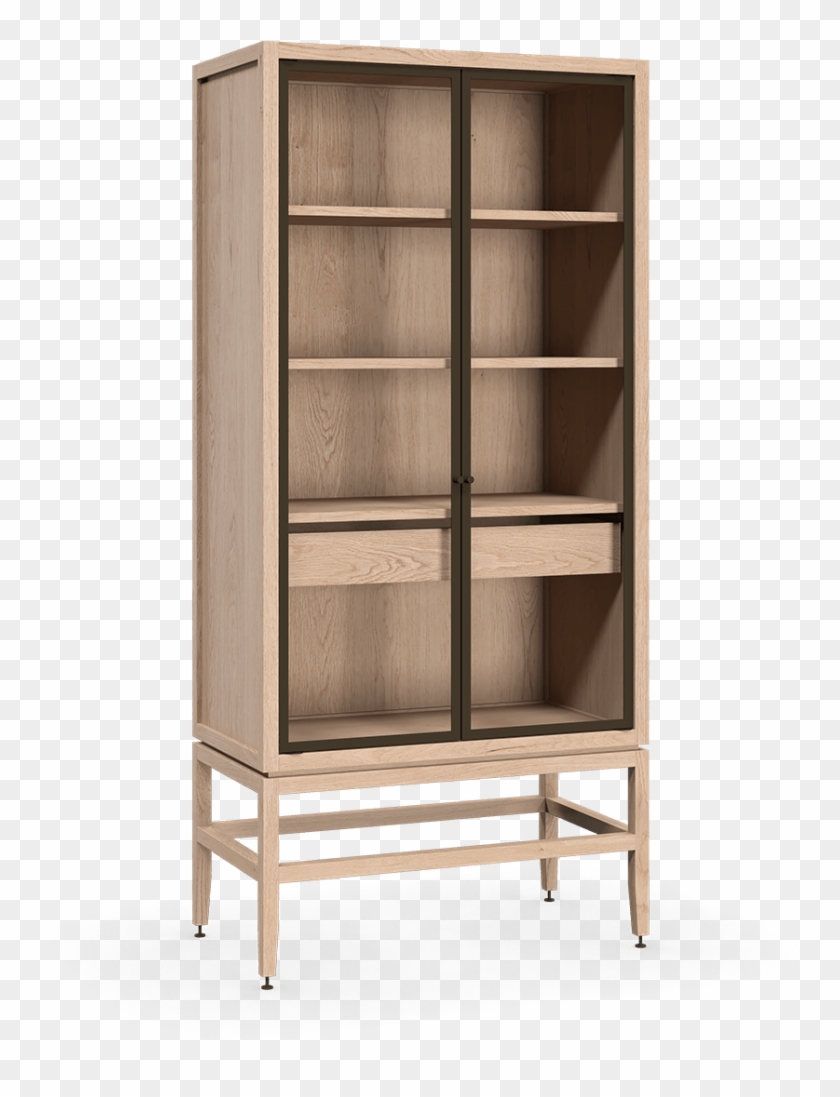 Coquo Volitare White Oak Solid Wood Modular 2 Glass - Bookcase Clipart #4614668