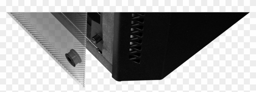 Tempered Glass Side-panel Fixed To Case Body With Screws - Monochrome Clipart #4614820