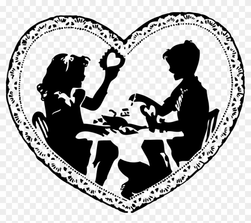 San Valentín, El Amor, Corazón, Blanco Y Negro, Pareja - Valentine Black And White Clipart #4614970
