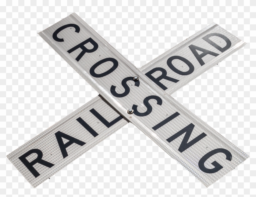 Railroad Crossing Sign Warning - Rail Road Crossing Sign Png Clipart #4615212