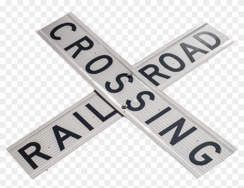 Railroad Crossing Sign Warning - Rail Road Crossing Sign Png Clipart