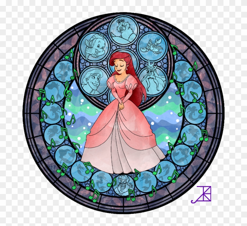 Ariel S Stained Glass Window By Akili Amethyst-d3j2gx8 - Little Mermaid Stained Glass Clipart #4615584