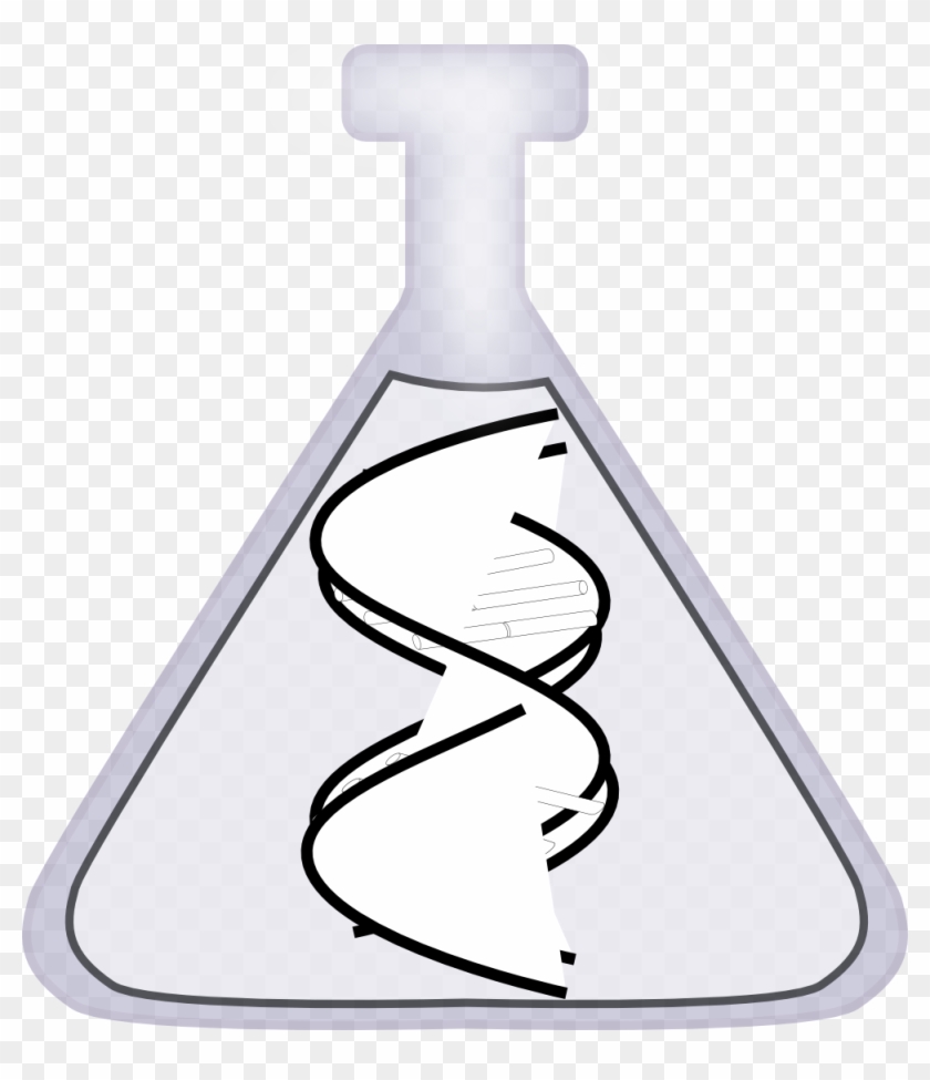 Dna In A Bottle Adn In A Bottle Ocal Black White Line - Bottle Clipart