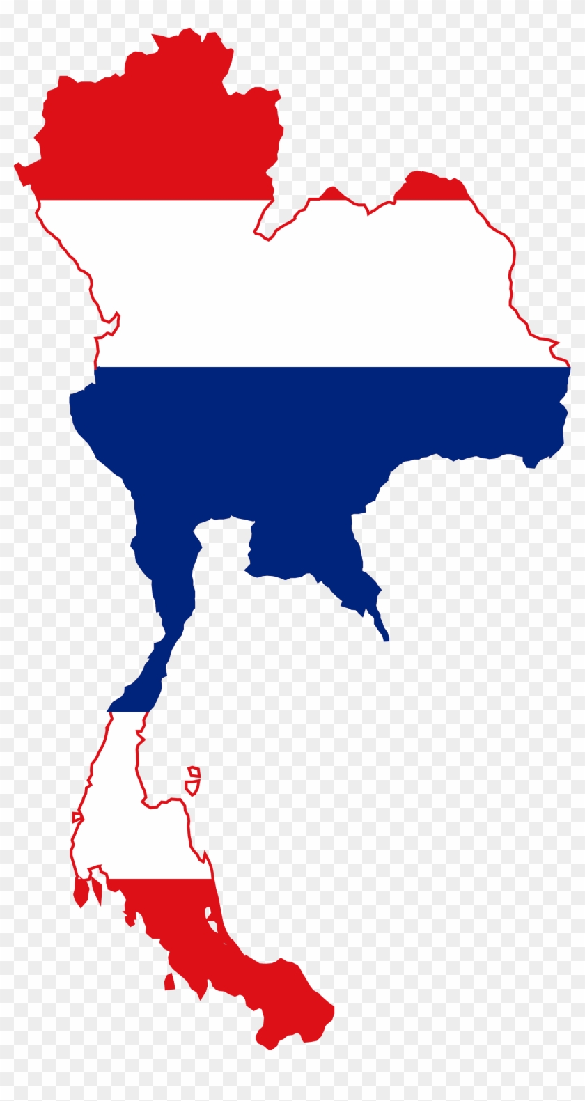 Map Thai Png - Thailand Flag Map Clipart