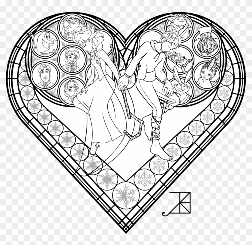 Christmas Stained Glass Window - Coloring Pages Stained Glass Disney Clipart #4616594