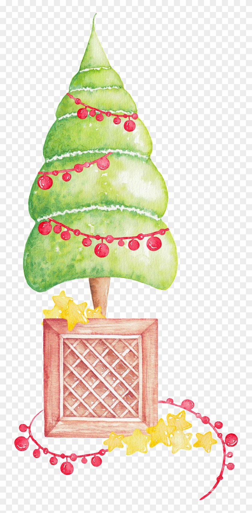 Hand Painted Cute Abstract Christmas Tree Png Transparent Clipart #4616824