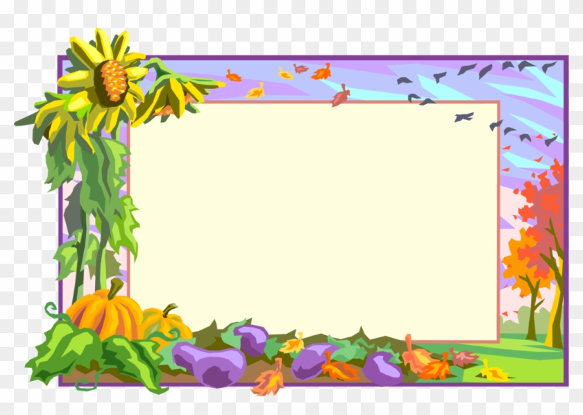 Vector Illustration Of Fall Or Autumn Harvest Frame - Vector Graphics Clipart #4616959