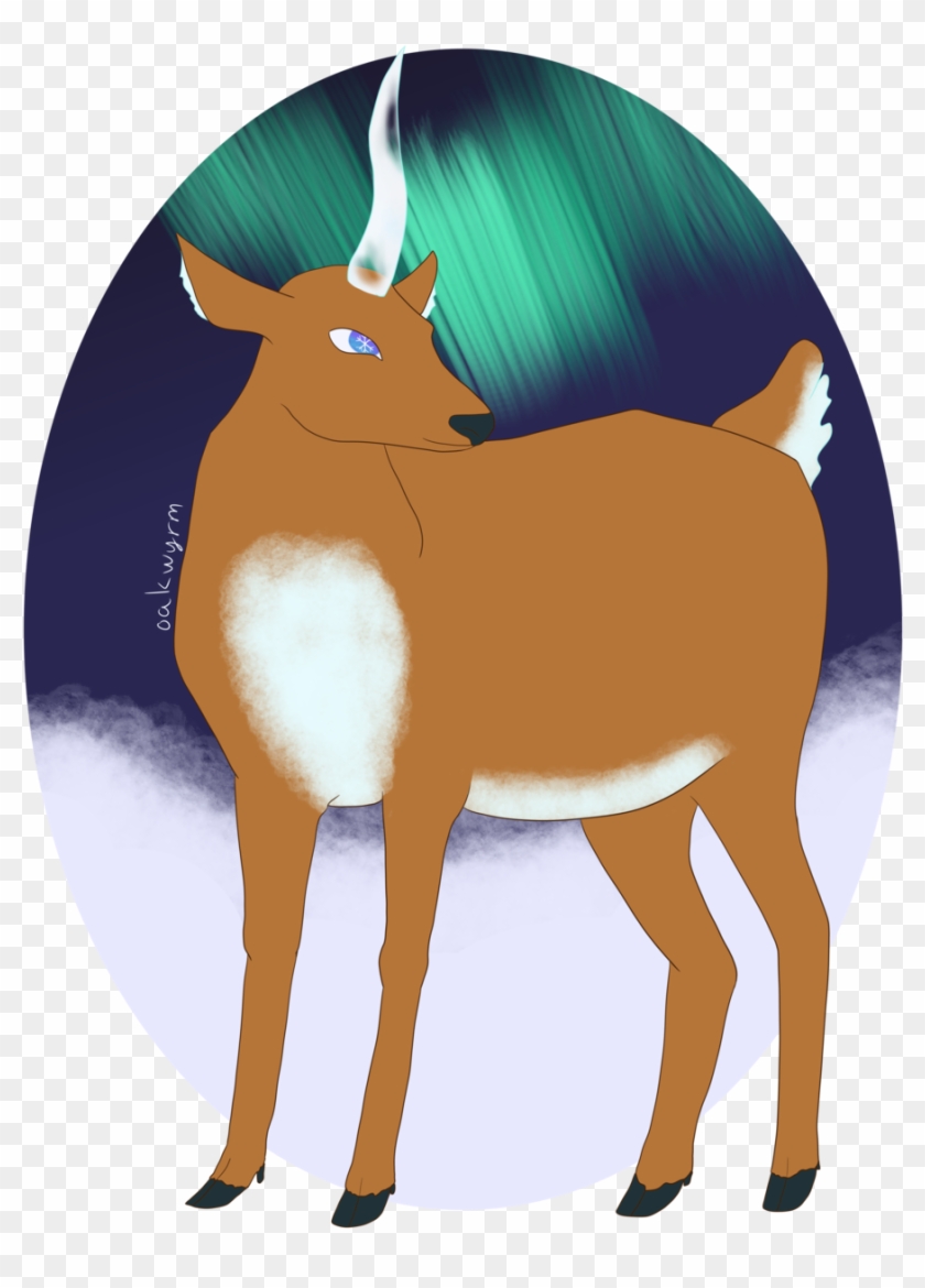 A Digital Drawing Of A Deer-based Unicorn With A Horn - White-tailed Deer Clipart #4617025