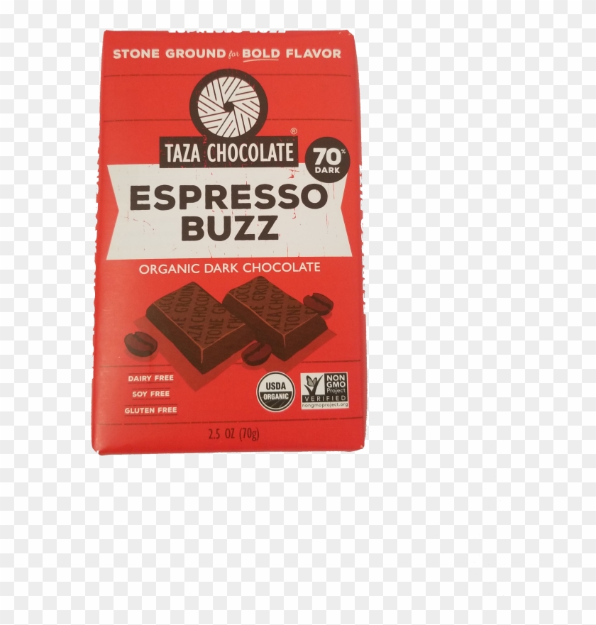Taza Espresso Buzz 70% Dark Chocolate Bar - Dark Chocolate Cacao Bar Clipart #4617028