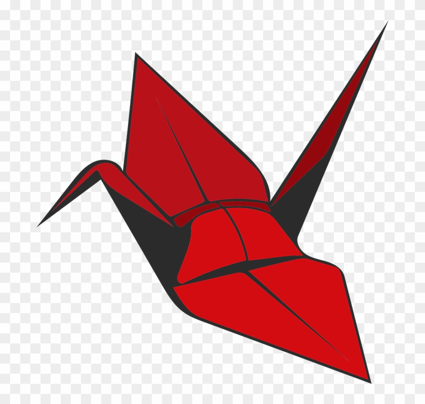 Origami Crane Red Bird Paper Decoration Symbol - Origami Crane Png Clipart #4617144