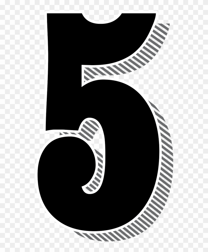 Numbers 5 Five Drop Shadow Png Image - Typography Clipart