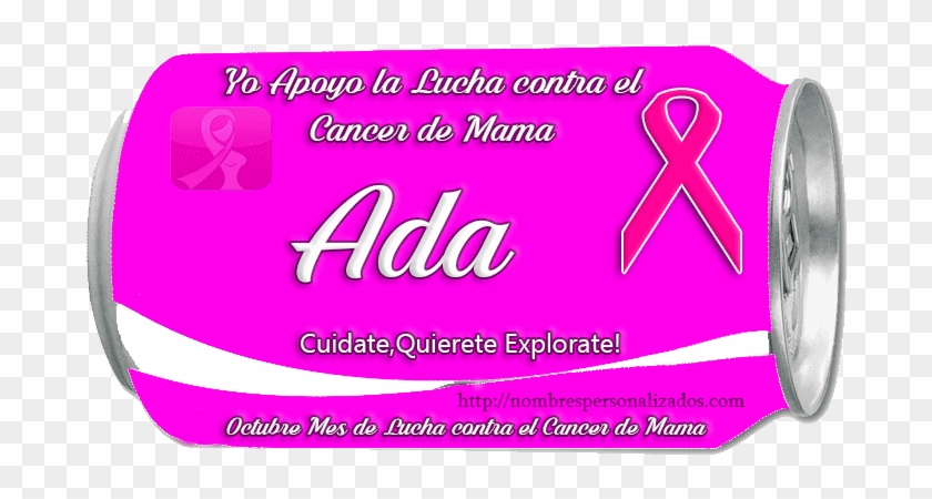 Lata Con Nombres "yo Apoyo La Lucha Contra El Cáncer - Metal Clipart