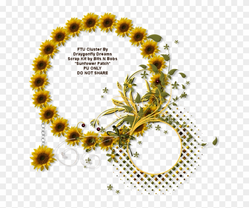 Bnb Sunfower Patch Cluster Frame - Purple Round Vector Frame Clipart