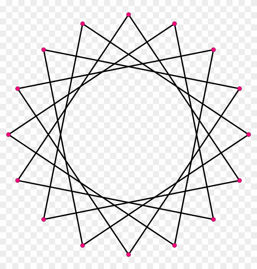 Polygons Drawing Clipart - Mystic Rose 18 Point - Png Download #4617723