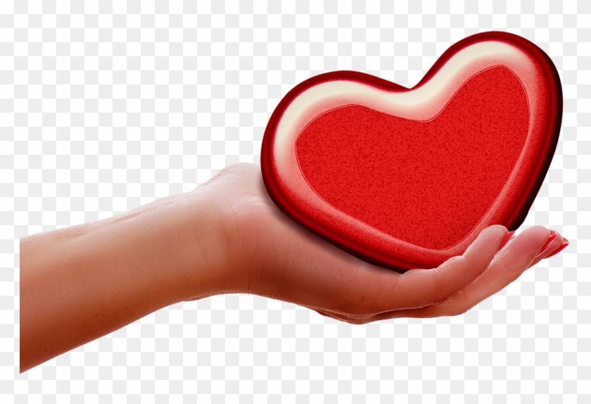 Hand Heart Give Reach Keep Indulge Red - Coração Na Mão Png Clipart #4618047