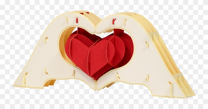 Hand Heart Pop Up Card - Heart Clipart #4618487