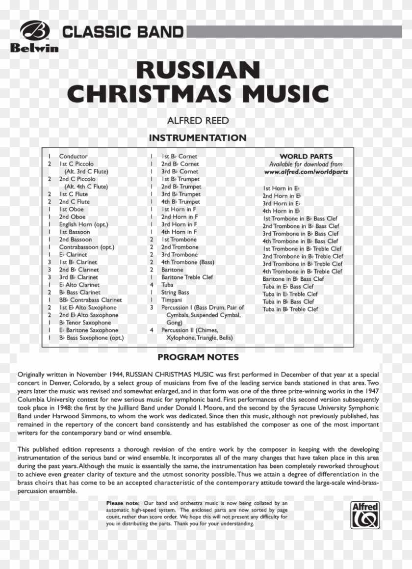 Click To Expand Russian Christmas Music Thumbnail - Black Horse Troop Sheet Music Clipart