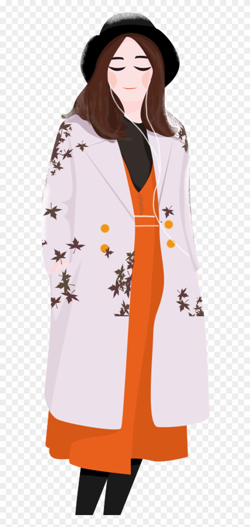 Fresh Beautiful Winter Girl Png And Psd - Music Clipart