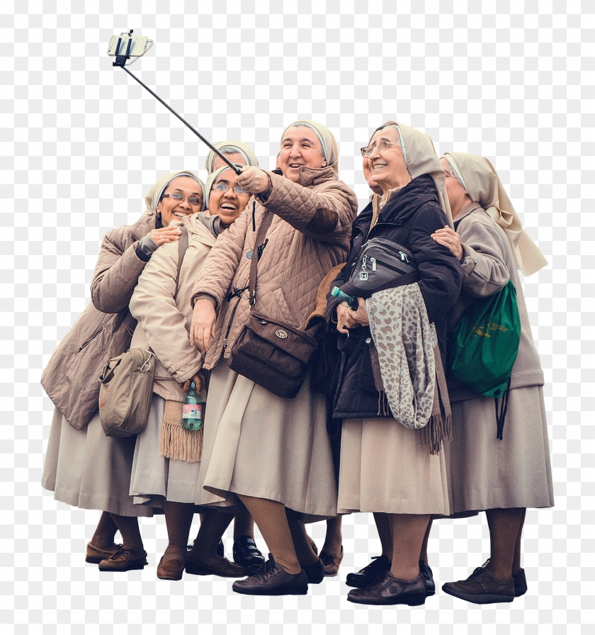 Persongroup Of Nuns Taking A Selfie - Nuns Taking A Selfie Clipart #4619253