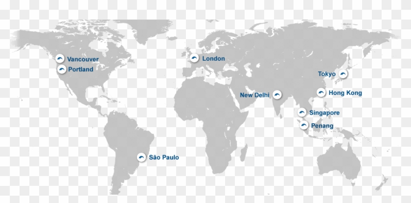 Blue Umbrella Global Locations - Transparent Background World Map Png Clipart