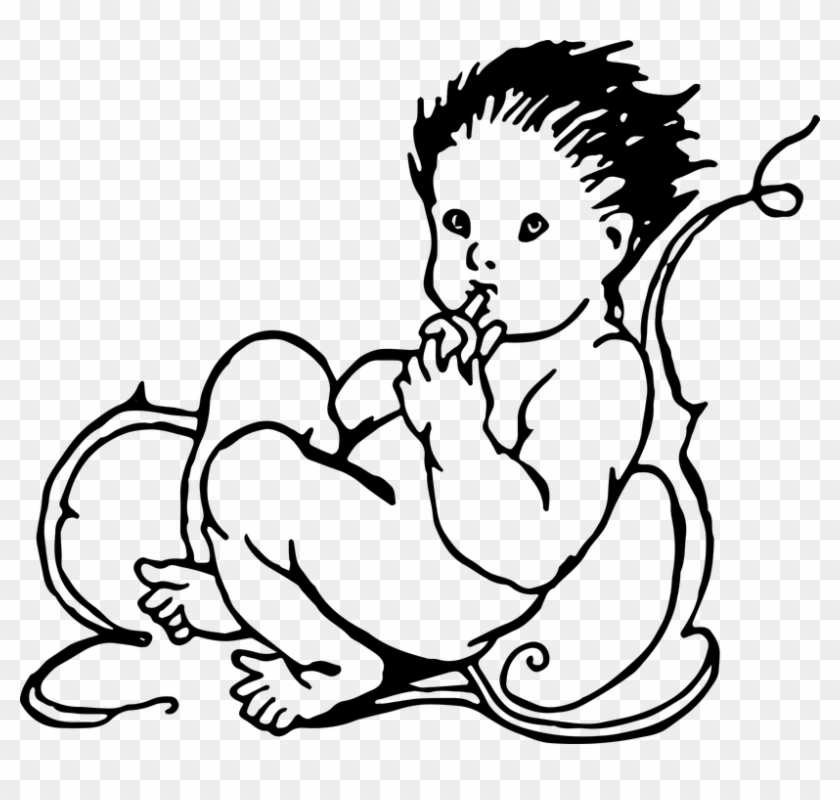 Sketsa Bayi Baru Lahir Clipart