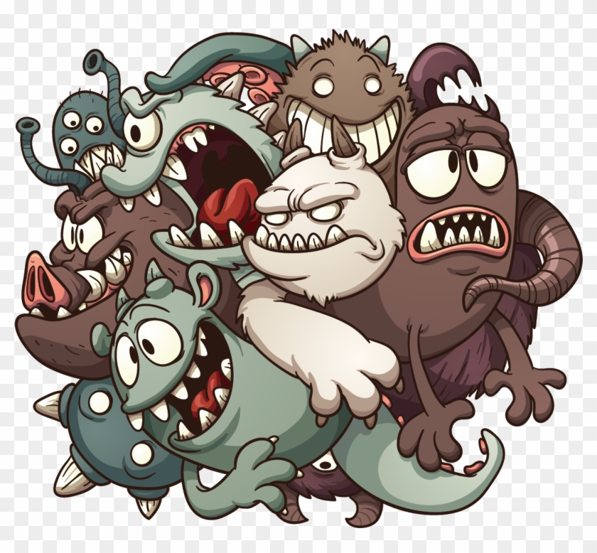 Monster, Cartoon, Royaltyfree, Tree, Vertebrate Png - รูป การ์ตูน สับ ประ ราด Clipart