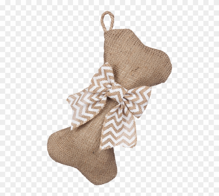 Mini-bone Natural Burlap Stocking With Optional Bow - Pendant Clipart #4620646