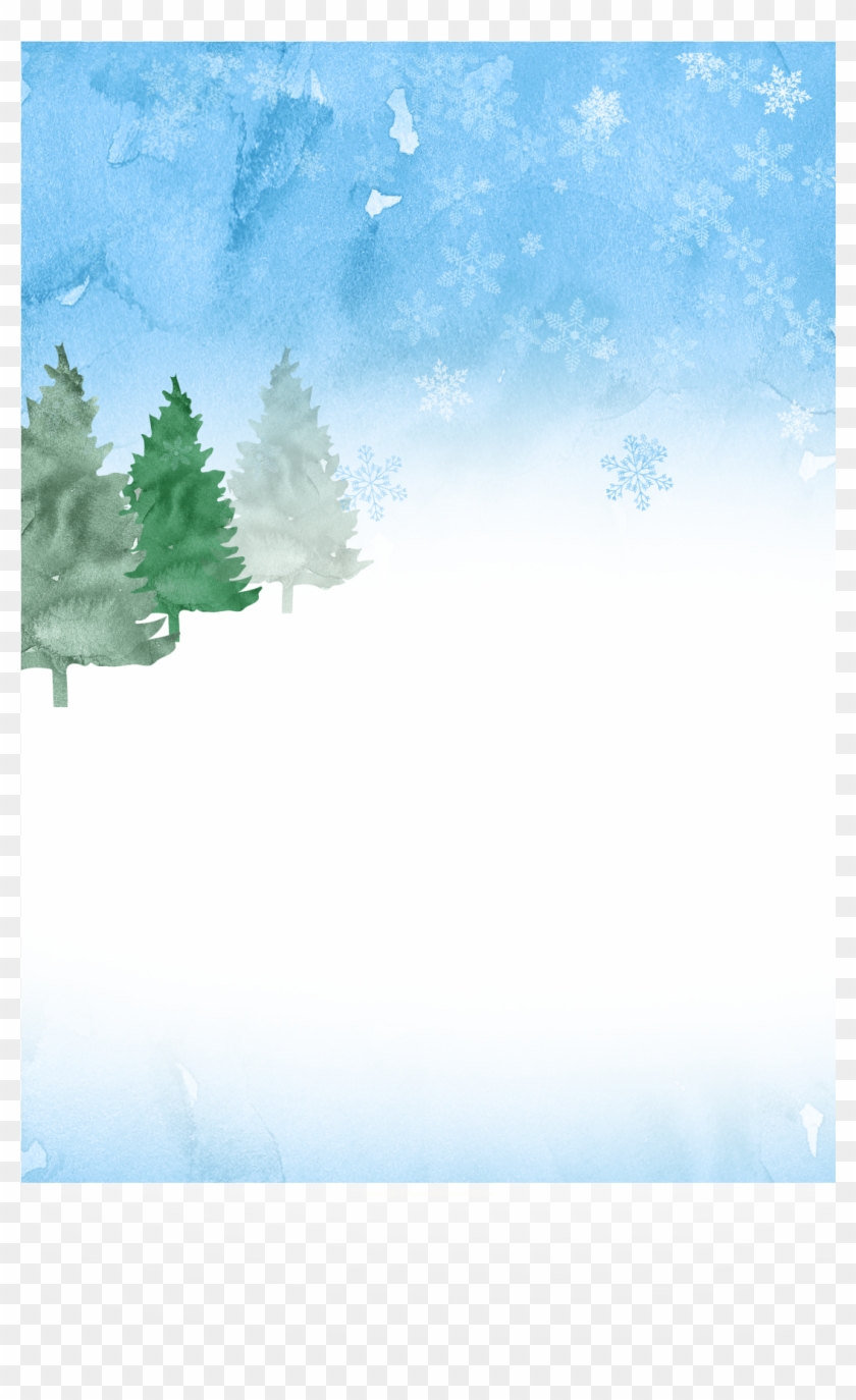 Christmas/winter Watercolor Landscape Graphics - Larch Clipart #4620676