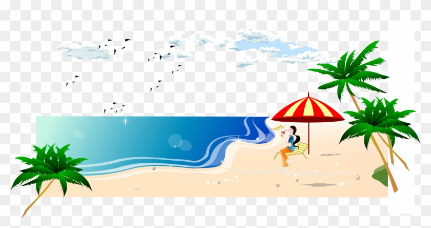 South Beach, Beach, Sea, Plant, Grass Png Image With - Sea Beach Vector Png Clipart