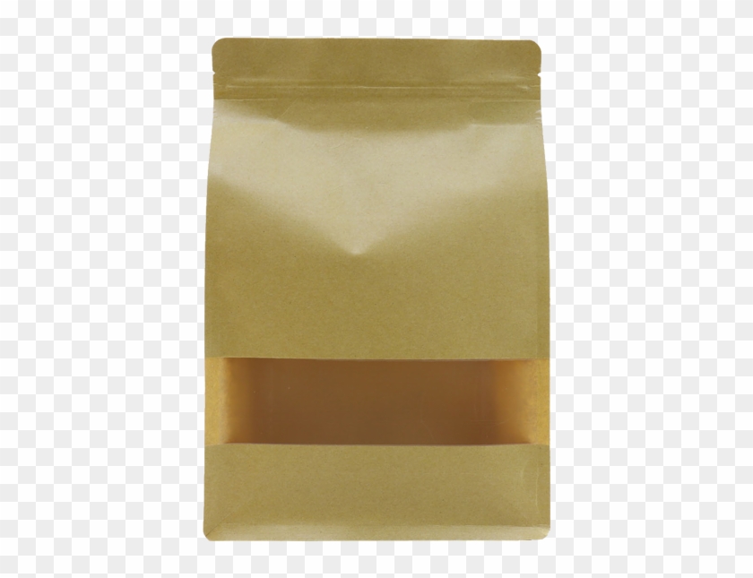 Kraft Paper Stand Up Zipper Pouches With Window - Wood Clipart