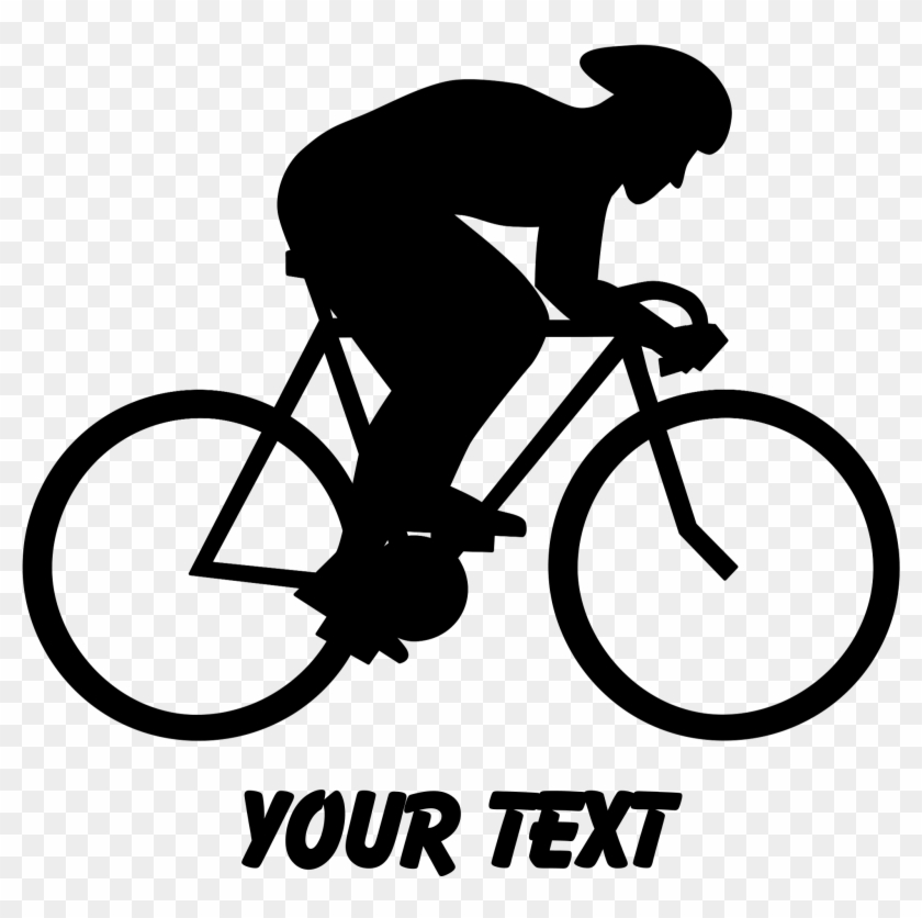 Cyclist Silhouette With Text - Racermate Challenge Ii Nes Clipart #4623389