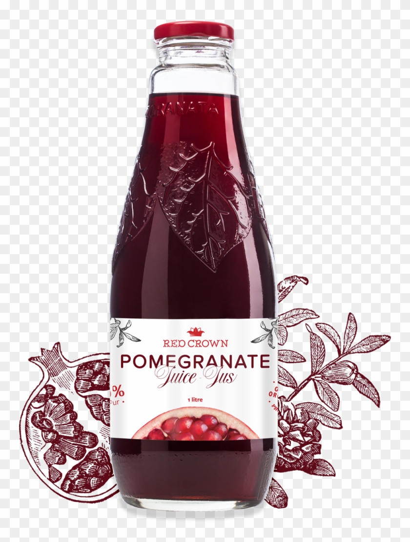 Bottle Of Red Pomegranate Crown Juice - Red Crown Pomegranate Juice Clipart #4623397