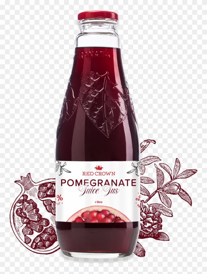 Bottle Of Red Pomegranate Crown Juice - Red Crown Pomegranate Juice Clipart