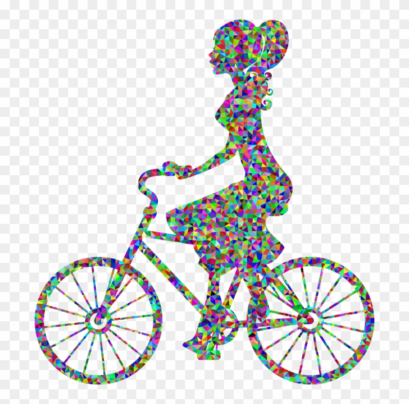 Bicycle Wheels Cycling Silhouette Motorcycle - Girl On Bike Png Clipart #4623552