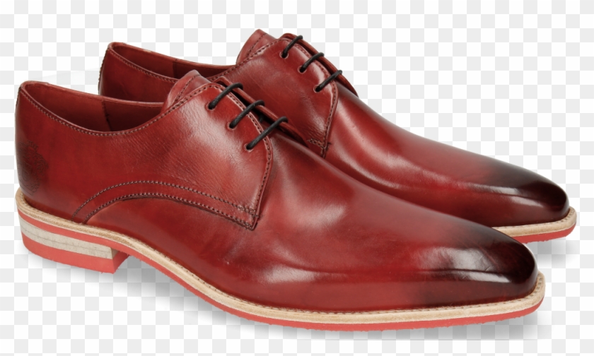 Derby Shoes Lance 24 Red Lasercut Crown - Melvin Hamilton Lance 24 Casual Shoes Clipart #4623586