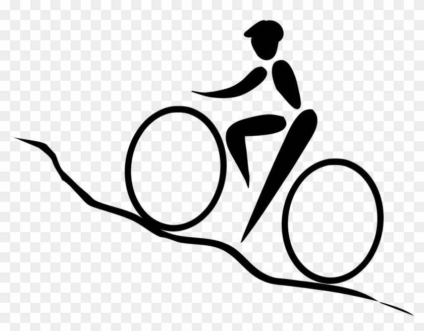 Cycling Uphill Climb Bicycle Png Image - Cycling Uphill Drawing Clipart #4623639